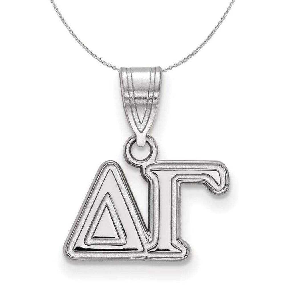 Sterling Silver Delta Gamma Medium Greek Necklace - 24 Inch
